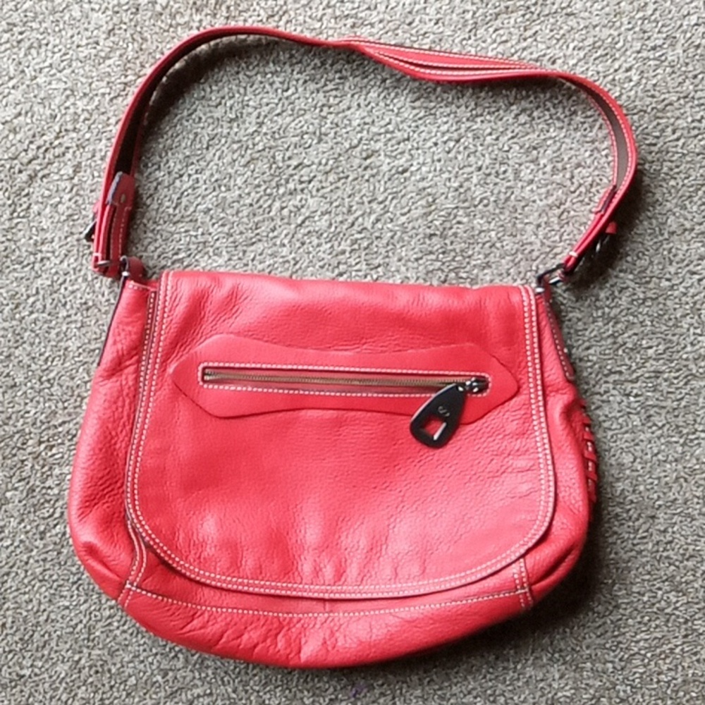 Francesco Biasia Red Leather Shoulder Bag